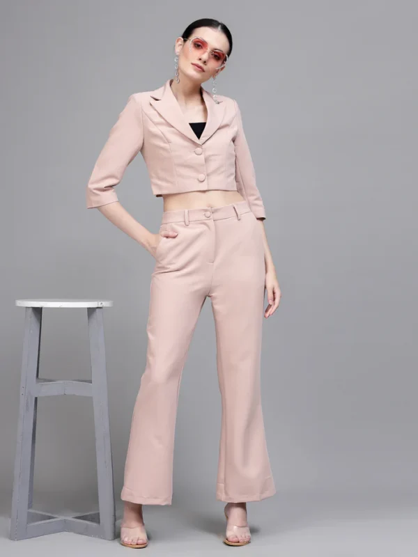 Women Stark Blush Blazer Neck Co-ord Set - Image 2
