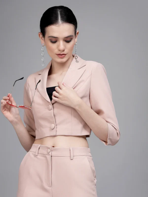 Women Stark Blush Blazer Neck Co-ord Set - Image 3