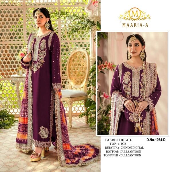 PAKISTANI SUIT MAARIA A P 1074 FABRICS GEORGETTE - Image 5