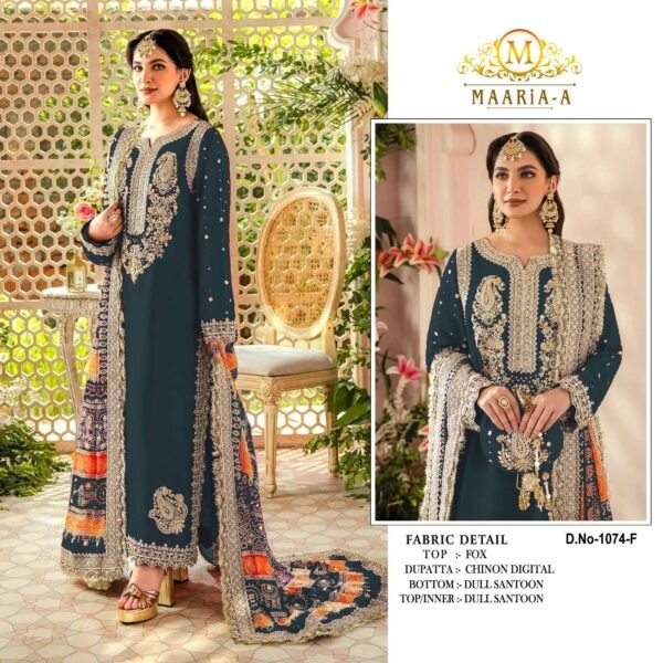 PAKISTANI SUIT MAARIA A P 1074 FABRICS GEORGETTE - Image 7