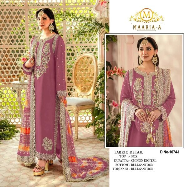 PAKISTANI SUIT MAARIA A P 1074 FABRICS GEORGETTE - Image 10