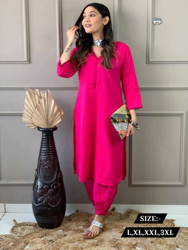 CLASSY YET CHIC MONOCHROME KURTI WITH PANT - Image 4
