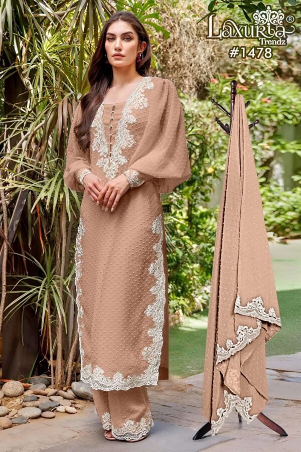 LAXURIA TRENDZ 1478 TUNIC KURTI PLAZZO SUIT - Image 3